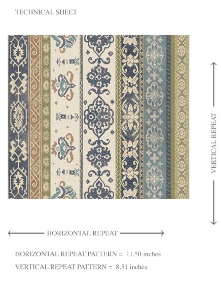 'Archer Game' Vintage Bohemian Striped Wallpaper (Navy Blue/ Olive Green/ Gray/ Brown) - Image 8