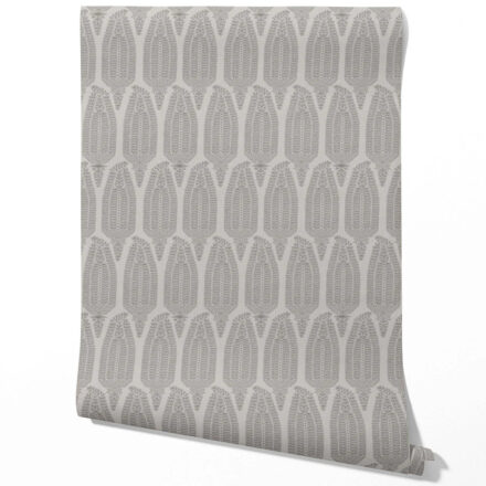 'Sehar' Neutral Paisley Floral Wallpaper (Dove Gray/ Pale Silver) - Image 2