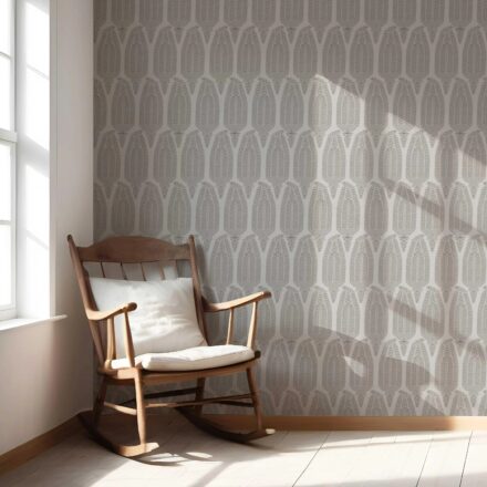 'Sehar' Neutral Paisley Floral Wallpaper (Dove Gray/ Pale Silver) - Image 5