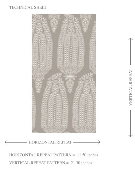 'Oyster Oak' Neutral Paisley Floral Wallpaper (Taupe Gray/ Greige) - Image 8