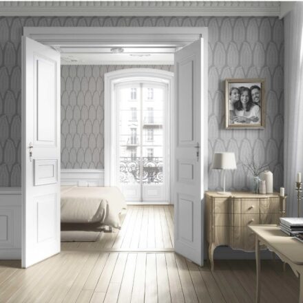 'Bahaara' Neutral Paisley Floral Wallpaper (Gray/ White) - Image 4