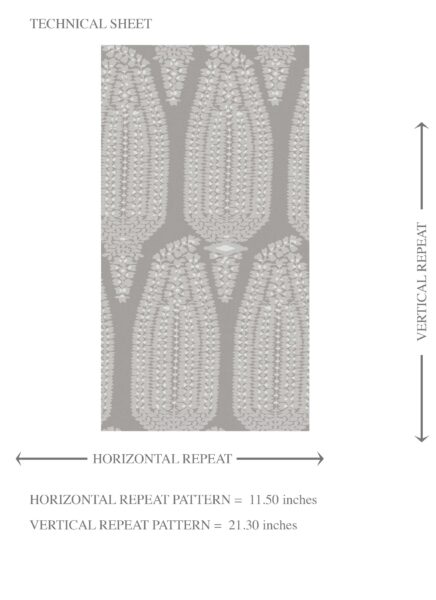 'Bahaara' Neutral Paisley Floral Wallpaper (Gray/ White) - Image 8