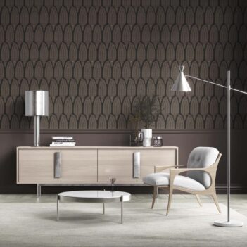 'Quiet Echo' Neutral Paisley Floral Wallpaper (Black/ Beige)