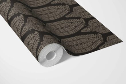 'Quiet Echo' Neutral Paisley Floral Wallpaper (Black/ Beige) - Image 3