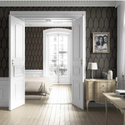 'Quiet Echo' Neutral Paisley Floral Wallpaper (Black/ Beige) - Image 4