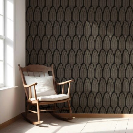 'Quiet Echo' Neutral Paisley Floral Wallpaper (Black/ Beige) - Image 5