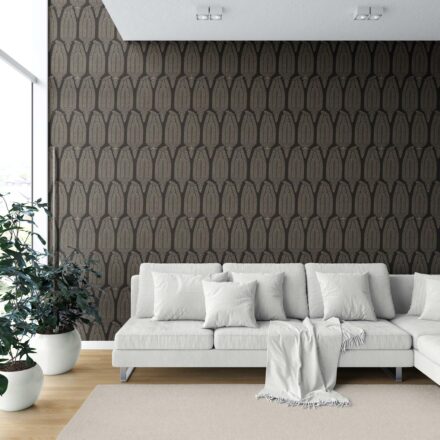 'Quiet Echo' Neutral Paisley Floral Wallpaper (Black/ Beige) - Image 6