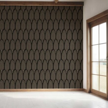 'Quiet Echo' Neutral Paisley Floral Wallpaper (Black/ Beige) - Image 7
