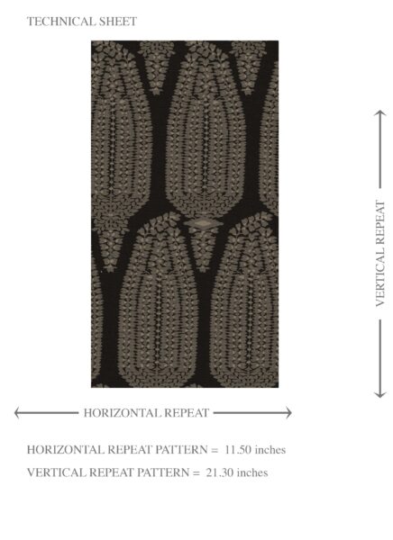 'Quiet Echo' Neutral Paisley Floral Wallpaper (Black/ Beige) - Image 8