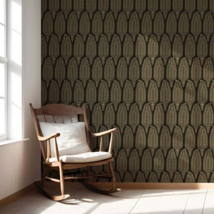 'Ranibaug' Paisley Floral Wallpaper (Brown/ Olive Green/ Gold) - Image 5