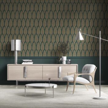 'Calobra' Paisley Floral Wallpaper (Emerald Green/ Gold)