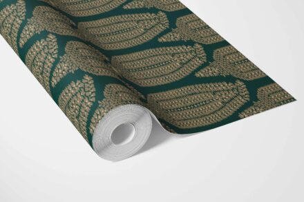'Calobra' Paisley Floral Wallpaper (Emerald Green/ Gold) - Image 3