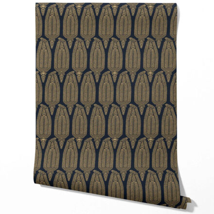 'Supernova' Paisley Floral Wallpaper (Charcoal Black/ Brown Beige) - Image 2