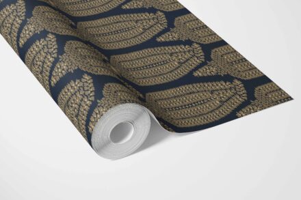 'Supernova' Paisley Floral Wallpaper (Charcoal Black/ Brown Beige) - Image 3