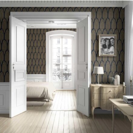 'Supernova' Paisley Floral Wallpaper (Charcoal Black/ Brown Beige) - Image 4