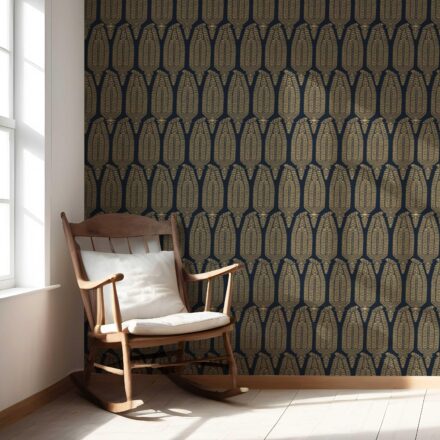 'Supernova' Paisley Floral Wallpaper (Charcoal Black/ Brown Beige) - Image 5