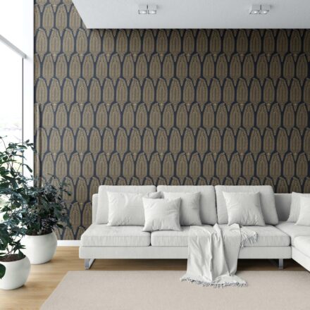 'Supernova' Paisley Floral Wallpaper (Charcoal Black/ Brown Beige) - Image 6