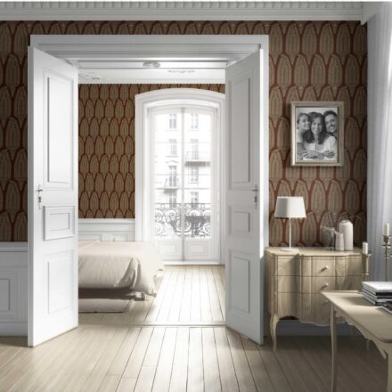 'Akanksha' Paisley Floral Wallpaper (Garnet Brown/ Gold) - Image 4