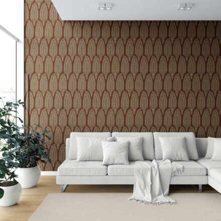 'Akanksha' Paisley Floral Wallpaper (Garnet Brown/ Gold) - Image 6