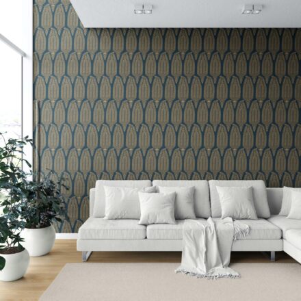 'Bageecha' Paisley Floral Wallpaper (Teal Blue/ Gold) - Image 6