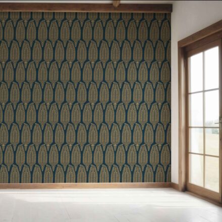 'Bageecha' Paisley Floral Wallpaper (Teal Blue/ Gold) - Image 7