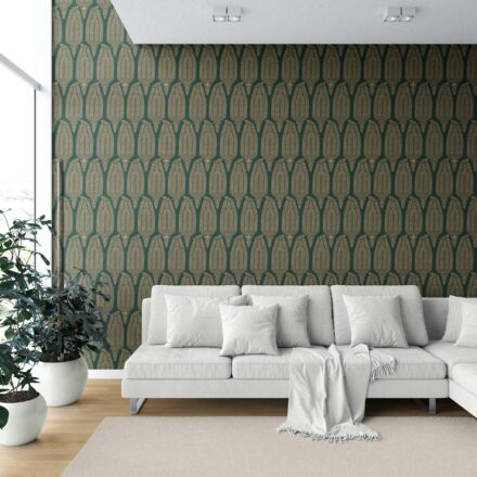 'Konkan' Paisley Floral Wallpaper (Green/ Gold) - Image 6