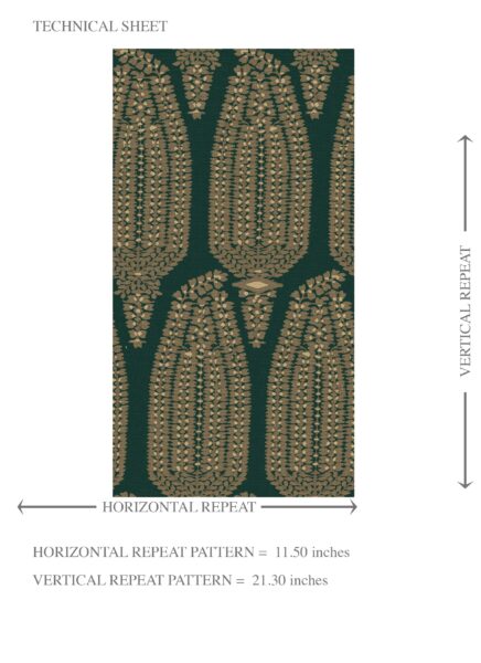 'Konkan' Paisley Floral Wallpaper (Green/ Gold) - Image 8