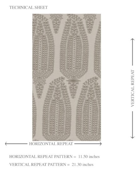 'Basra Pearls' Neutral Paisley Floral Wallpaper (Greige/ Taupe/ Warm Gray) - Image 8