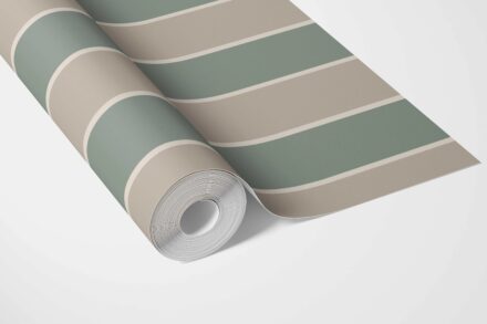 'Kumasi' Geometric Striped Wallpaper (Green / Beige) - Image 5