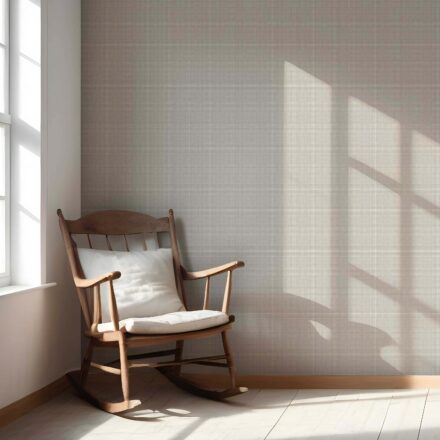 'Fireweed' Neutral Textured Check/ Geometric Wallpaper (Taupe/ Grey) - Image 5