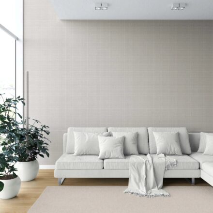 'Fireweed' Neutral Textured Check/ Geometric Wallpaper (Taupe/ Grey) - Image 6