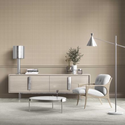 'Alanna' Neutral Textured Check/ Geometric Wallpaper (Soft Beige/ Tan) - Image 2