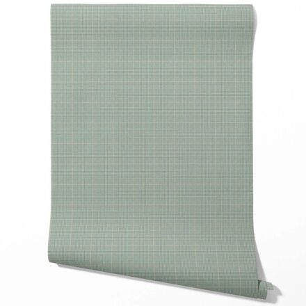 'Gentle Tide' Textured Check/ Geometric Wallpaper (Sage Green) - Image 3
