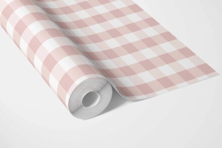 'Miran' Geometric Gingham Wallpaper (Pink) - Image 3