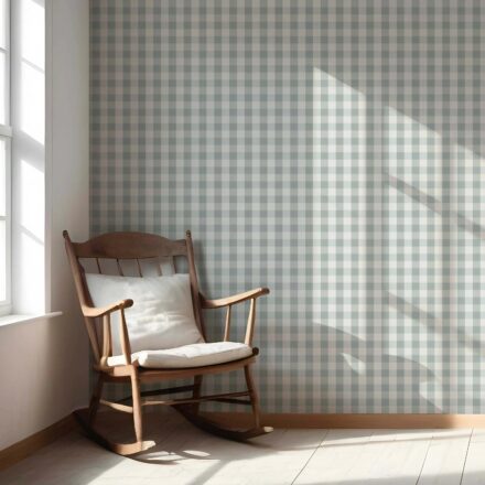 'Flyway' Geometric Gingham Wallpaper (Powder Blue) - Image 5