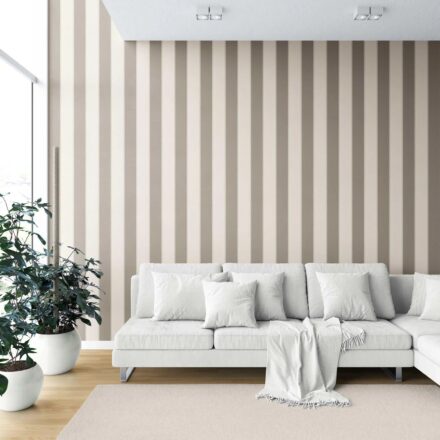 'Kuhana' Neutral Geometric Striped Wallpaper (Cream/ Taupe Grey/ Brown) - Image 2