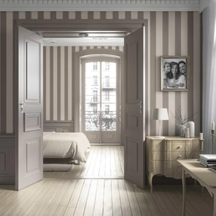 'Kuhana' Neutral Geometric Striped Wallpaper (Cream/ Taupe Grey/ Brown) - Image 4