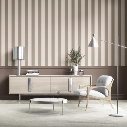 'Kuhana' Neutral Geometric Striped Wallpaper (Cream/ Taupe Grey/ Brown) - Image 6