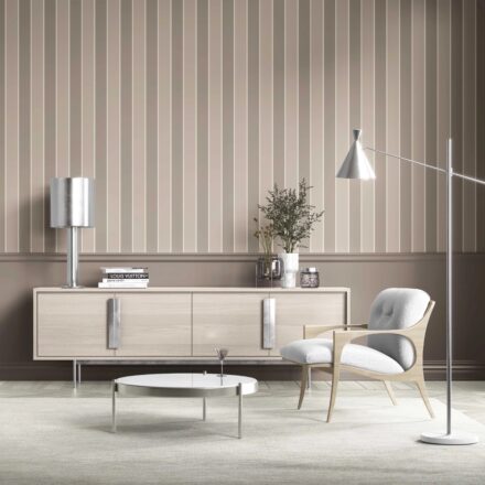 'Cierzo' Neutral Geometric Striped Wallpaper (Taupe Grey/ Brown) - Image 2