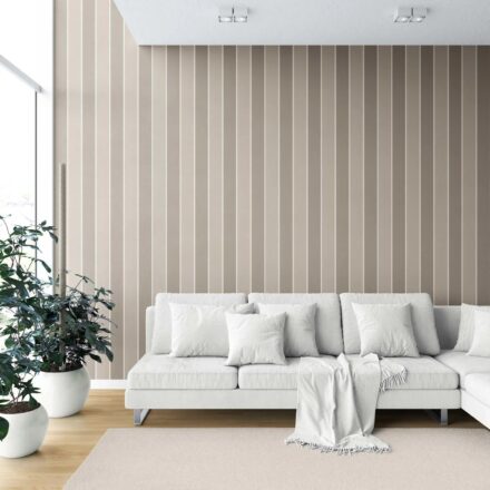 'Cierzo' Neutral Geometric Striped Wallpaper (Taupe Grey/ Brown) - Image 6