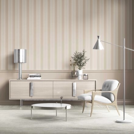 'Rayo Sol' Neutral Geometric Striped Wallpaper (Beige/ Cream) - Image 2