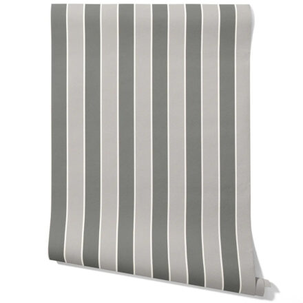 'Balsam' Neutral Geometric Striped Wallpaper (Grey)