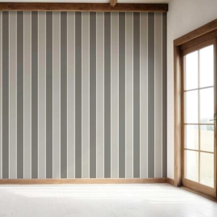 'Balsam' Neutral Geometric Striped Wallpaper (Grey) - Image 7