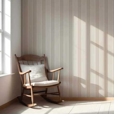 'Borneo' Neutral Geometric Striped Wallpaper (Beige/ Cream) - Image 4