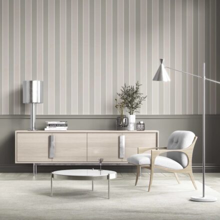 'Crusade' Neutral Geometric Striped Wallpaper (Grey/ Beige/ Taupe) - Image 2