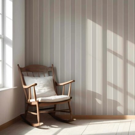 'Soft Glow' Neutral Geometric Striped Wallpaper (Beige/ Greige/ Taupe) - Image 4