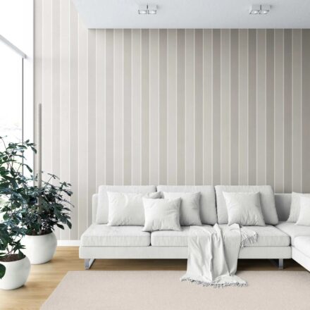'Soft Glow' Neutral Geometric Striped Wallpaper (Beige/ Greige/ Taupe) - Image 6