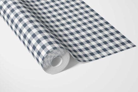 'Civit' Gingham Checkered Wallpaper (Navy Blue) - Image 3