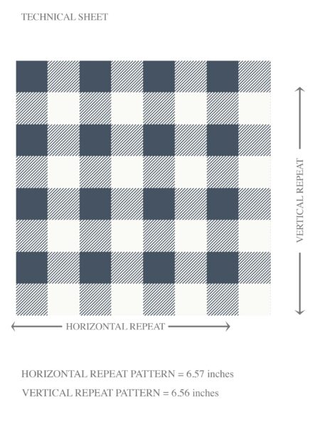 'Civit' Gingham Checkered Wallpaper (Navy Blue) - Image 8