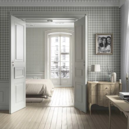 'Summer Acacia' Gingham Checkered Wallpaper (Olive Green) - Image 5